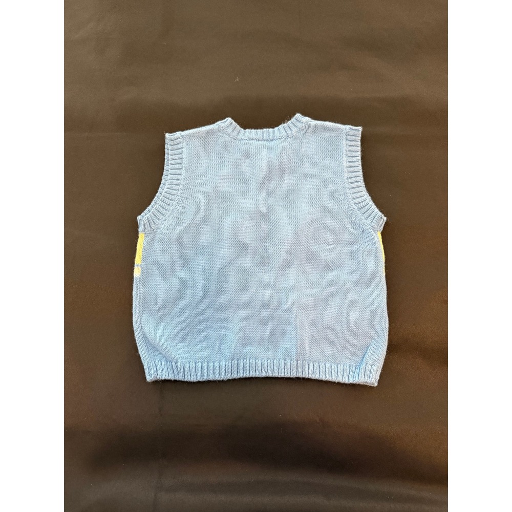 J Khaki Kids Blue Turtle Knit Sweater Vest V-Neck Ramie‎ Cotton Blend 2T - Picture 5 of 7